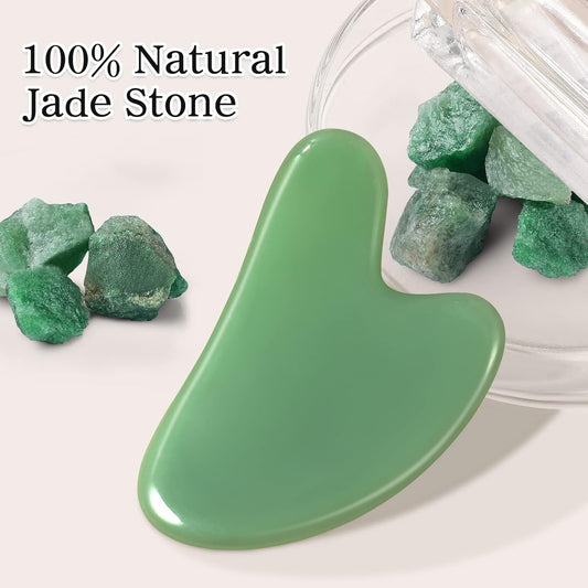 Gua Sha Facial Tools Guasha Tool Gua Sha Jade Stone Manual Massage Sticks for Jawline Sculpting and Puffiness Reducing for Face Body Relieve Muscle Tensions Reduce Festive Gifts