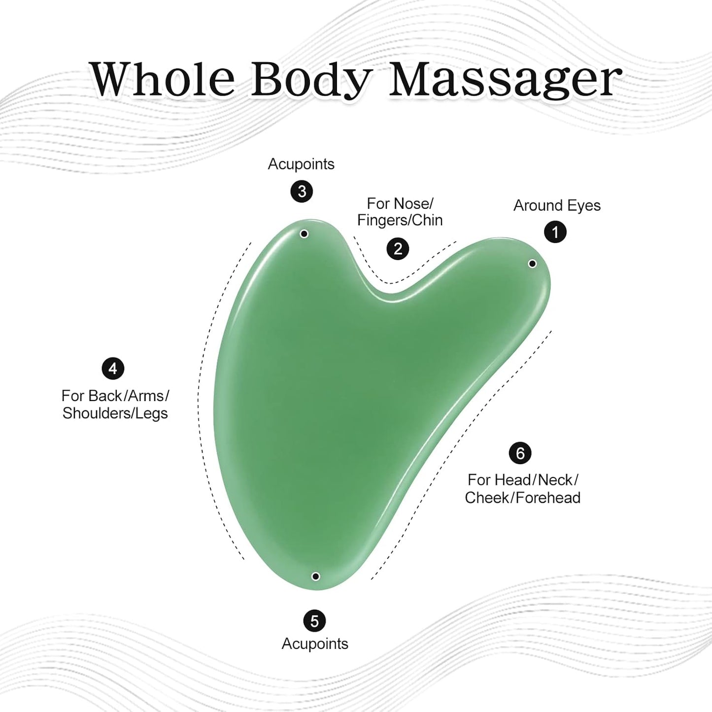 Gua Sha Facial Tools Guasha Tool Gua Sha Jade Stone Manual Massage Sticks for Jawline Sculpting and Puffiness Reducing for Face Body Relieve Muscle Tensions Reduce Festive Gifts