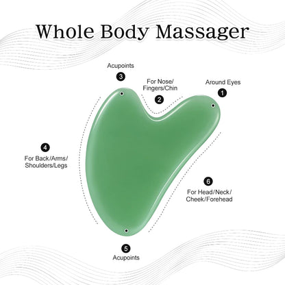 Gua Sha Facial Tools Guasha Tool Gua Sha Jade Stone Manual Massage Sticks for Jawline Sculpting and Puffiness Reducing for Face Body Relieve Muscle Tensions Reduce Festive Gifts