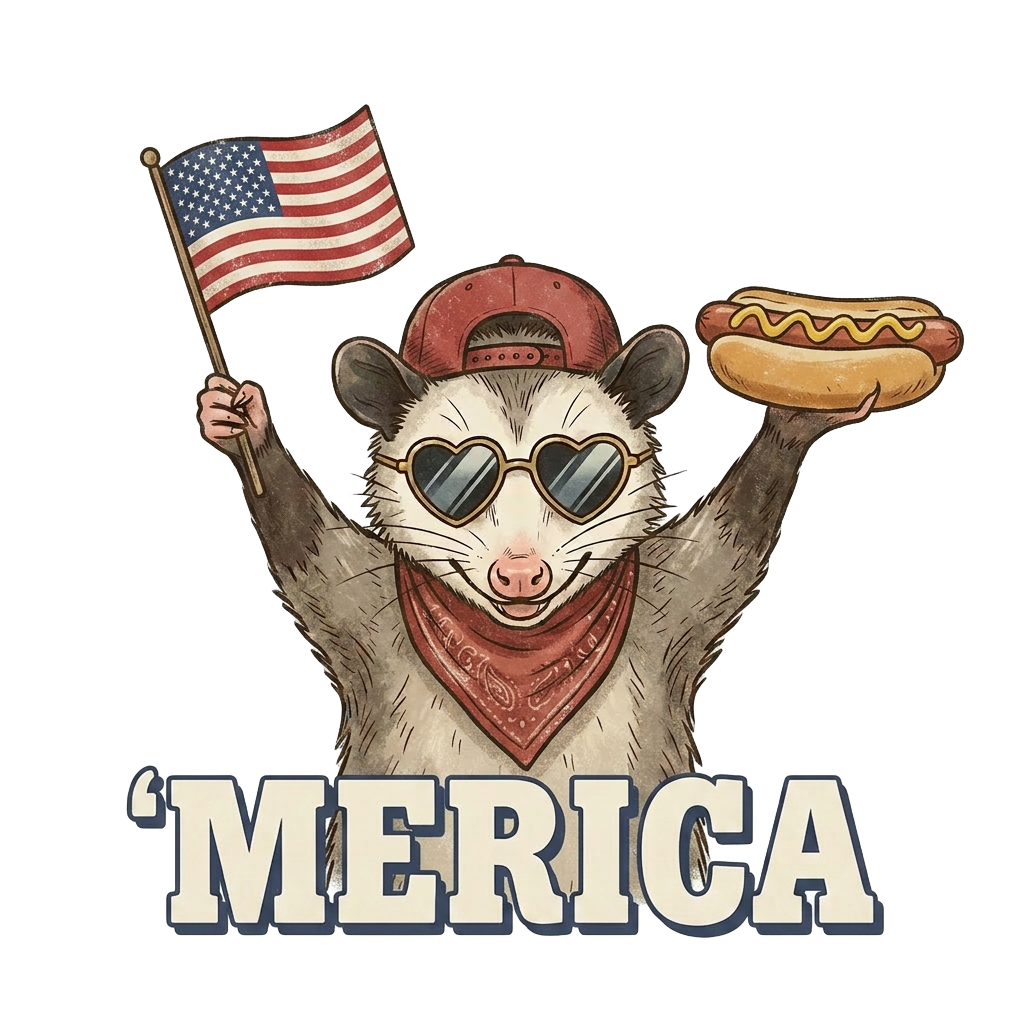 'Merica Opossum print