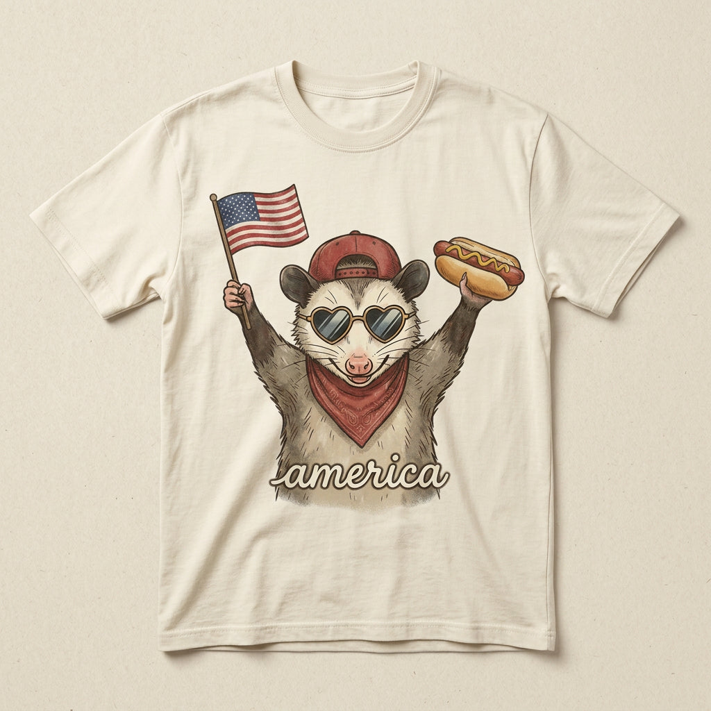America Opossum tee on hemp