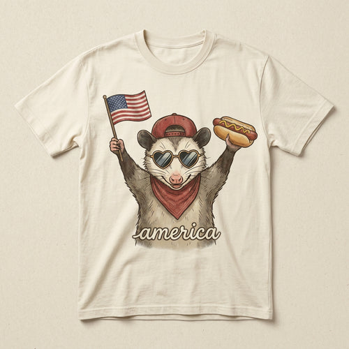 America Opossum tee on hemp