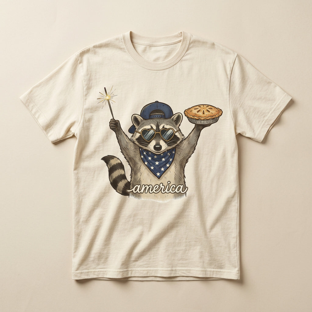 America Raccoon tee on hemp