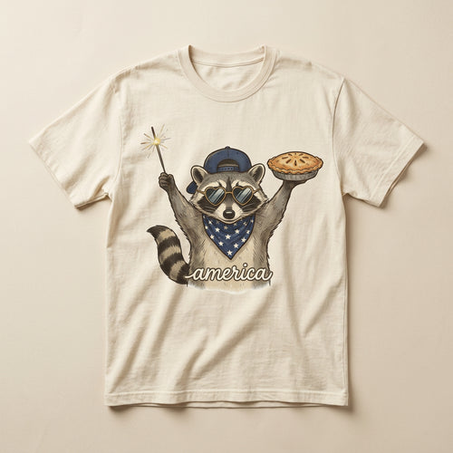 America Raccoon tee on hemp