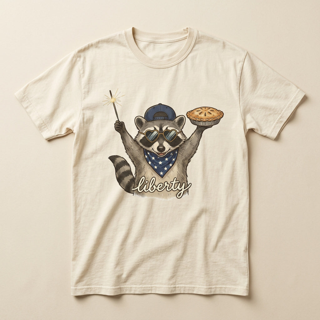 Liberty Raccoon tee on hemp